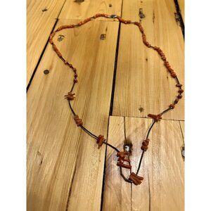 Vintage Red Coral Necklace W/ Sterling Silver Findings & Clasp, 26”